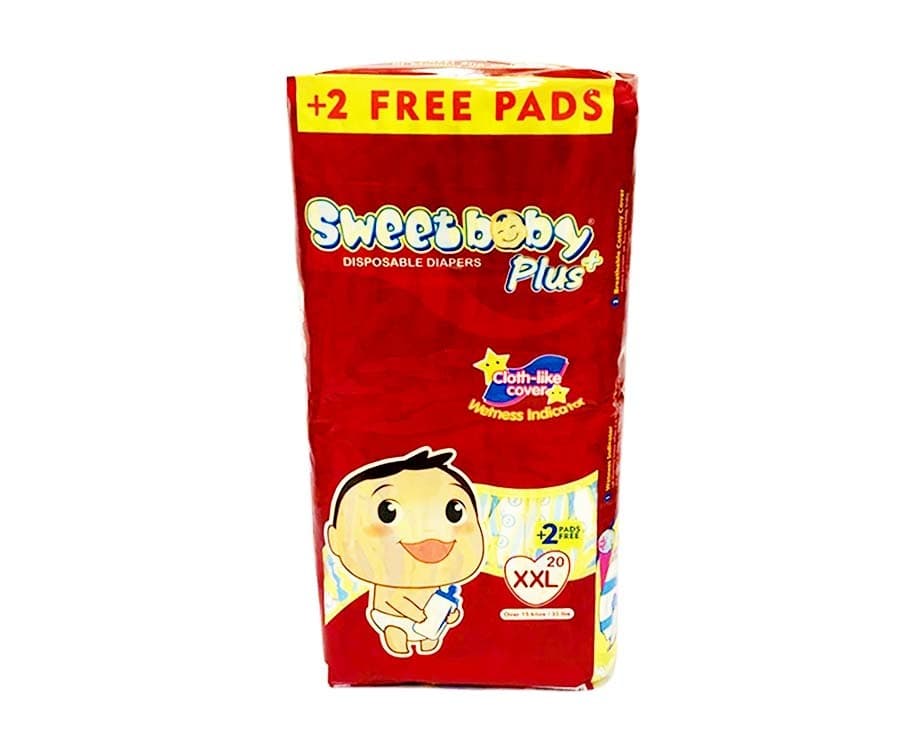 Sweet Baby Plus Disposable Diapers XXL over 15kg (33lbs) 20+2 Pads