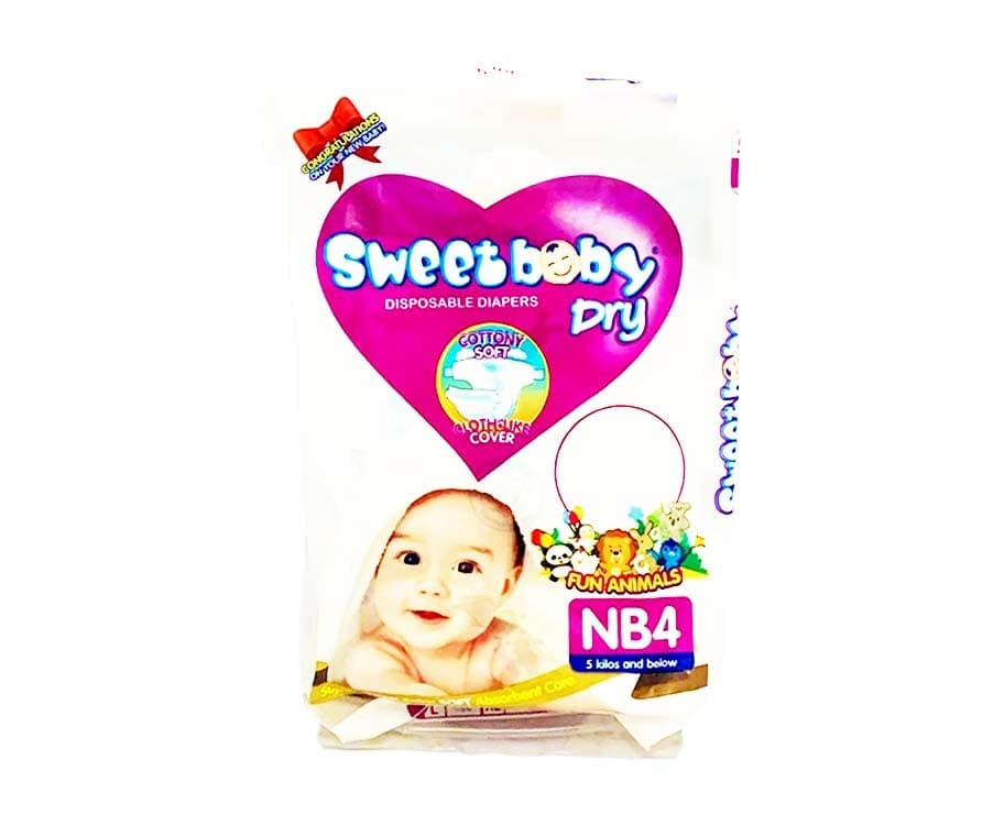 Sweet Baby Dry Disposable Diapers Newborn 5kg and below 4 Diapers