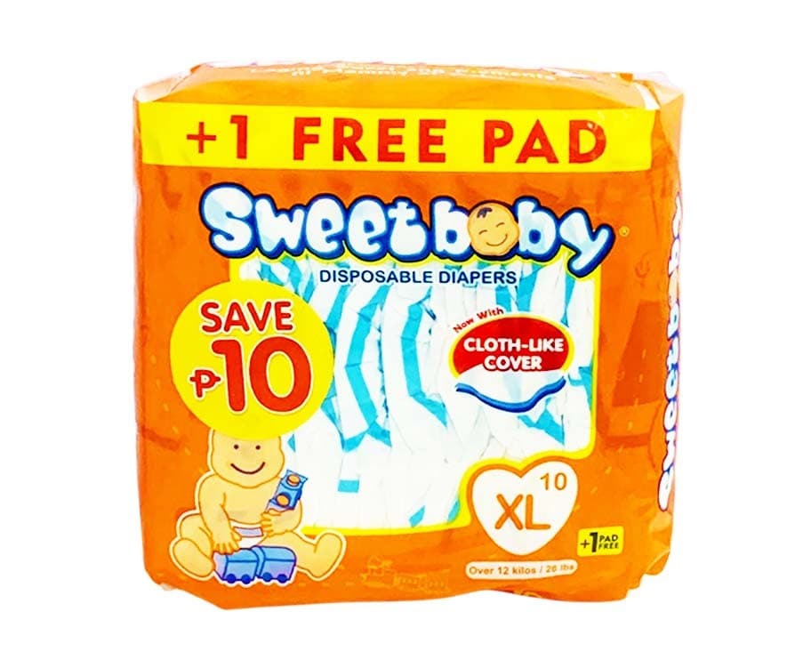 Sweet Baby Disposable Diapers XL 10+1 Pads
