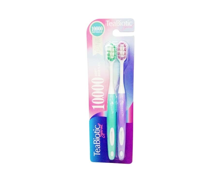 Quanta TeaBiotic Spiral 10,000 Soft Bristles Toothbrush (2 Packs)