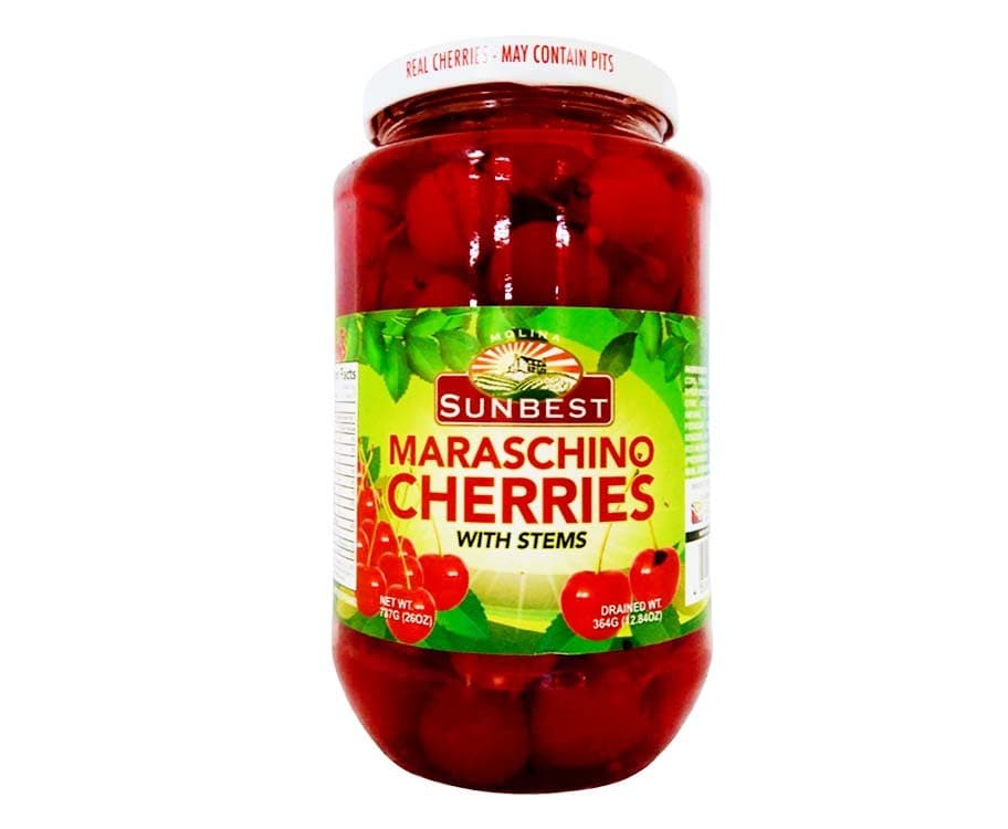 Sunbest Maraschino Cherries with Stems 737g (26oz)