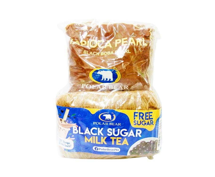 Polar Bear Black Sugar Milk Tea Pack (Polar Bear Tapioca Pearl Black Boba Pearl + Free Sugar)