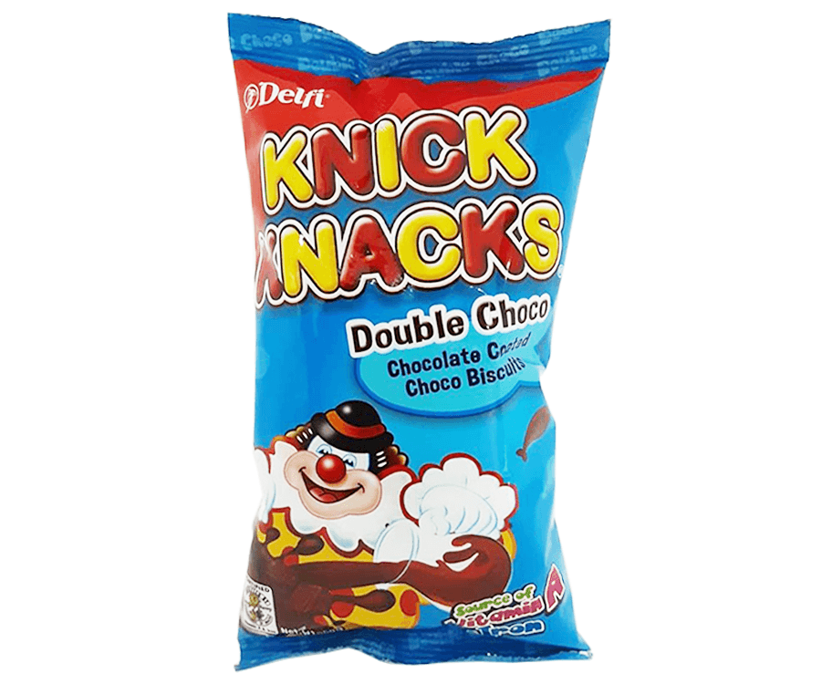 Delfi Knick Knacks Double Choco Chocolate Coated Choco Biscuits 50g