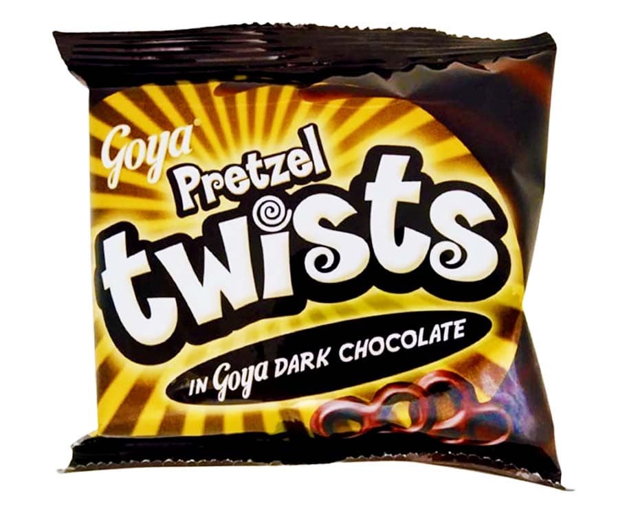 Goya Pretzel Twists in Goya Dark Chocolate 28g