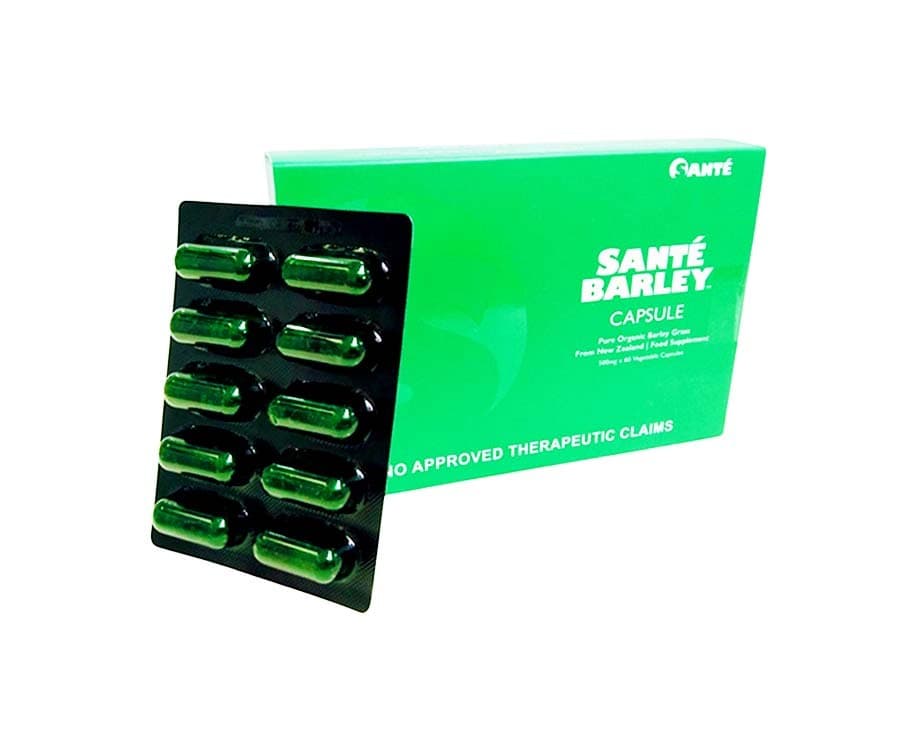 Santé Barley Capsule Pure Organic Barley Grass Food Supplement 500mg x 60 Vegetable Capsules