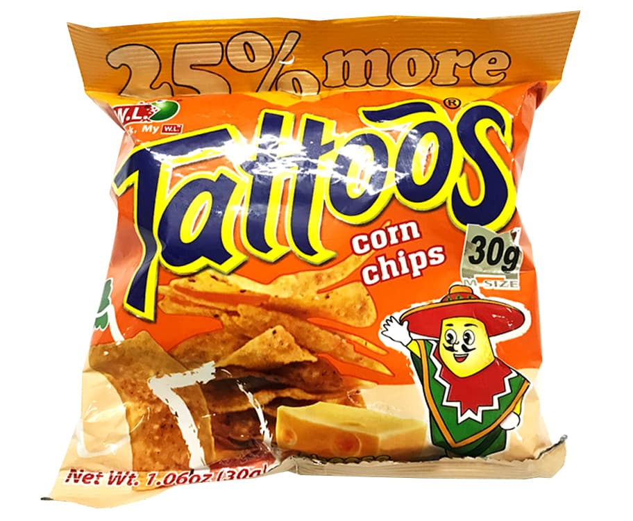 W.L. Tattoos Corn Chips Cheese Flavor 30g