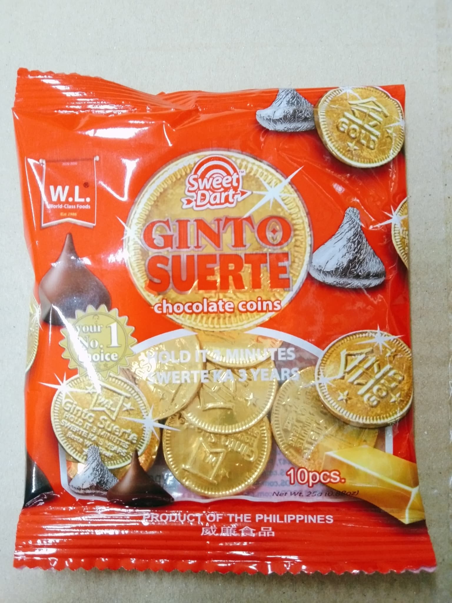 WL Sweet Dart Ginto Suerte Chocolate Coins 10pcs.