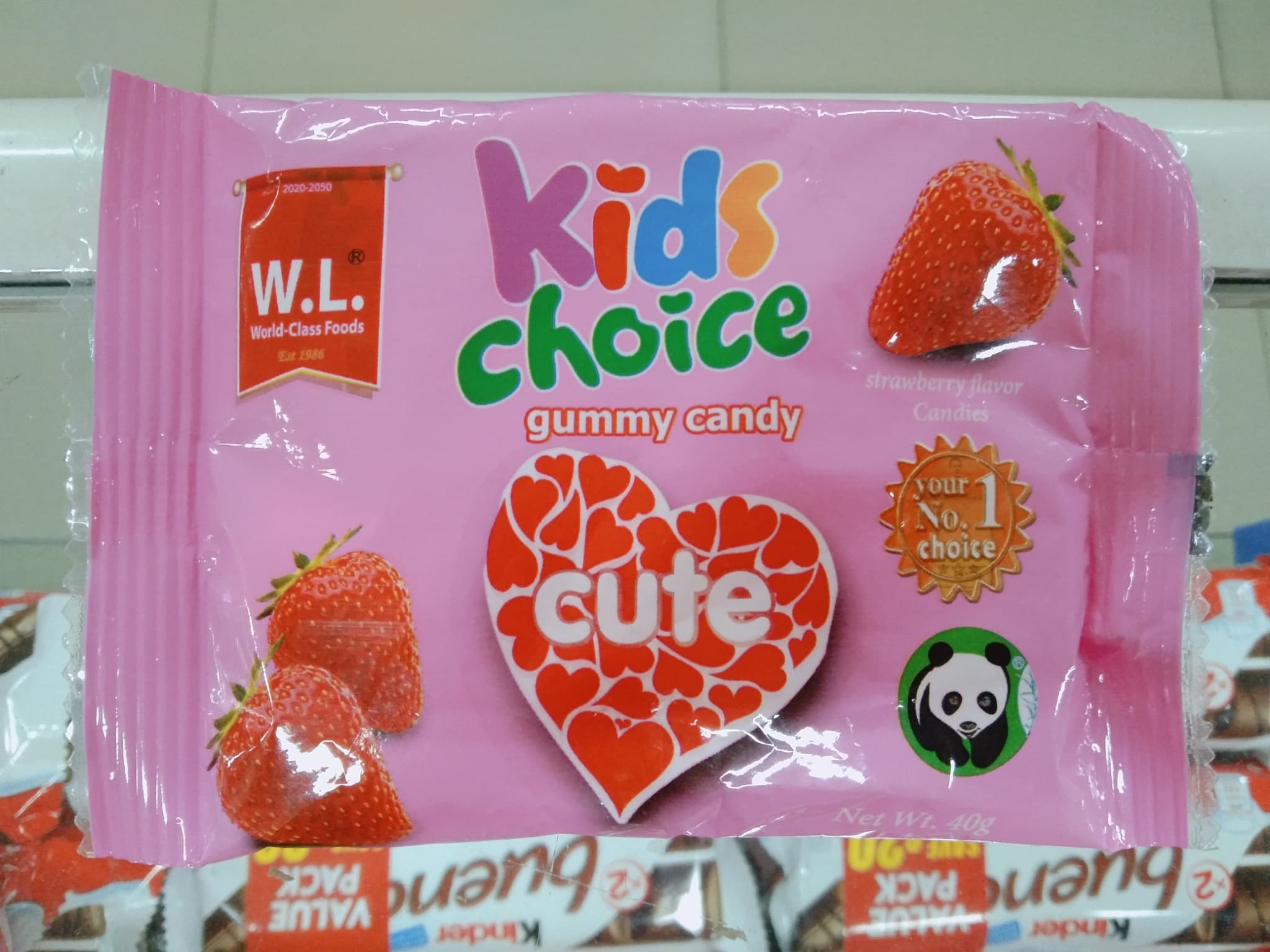 WL Kids Choice Gummy Candy Strawberry Flavor Candies 40g