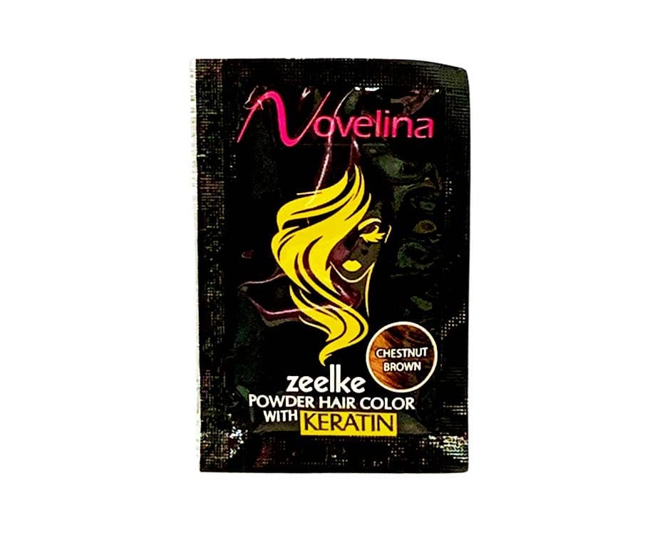 Novelina Zeelke Powder Hair Color with Keratin Chestnut Brown 6g