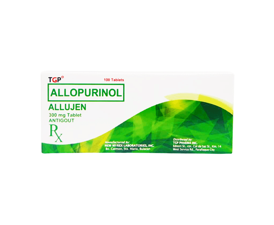 TGP Allopurinol Allujen 300mg 100 Tablets Antigout