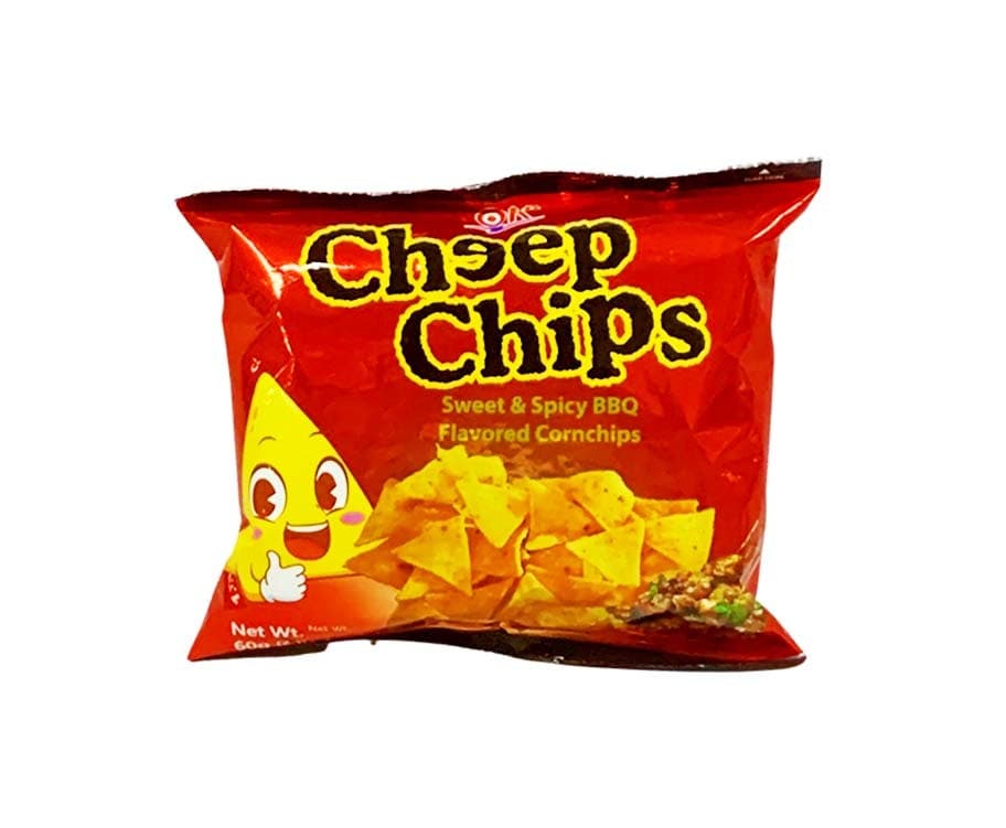 OK Cheep Chips Sweet & Spicy BBQ Flavored Cornchips 60g