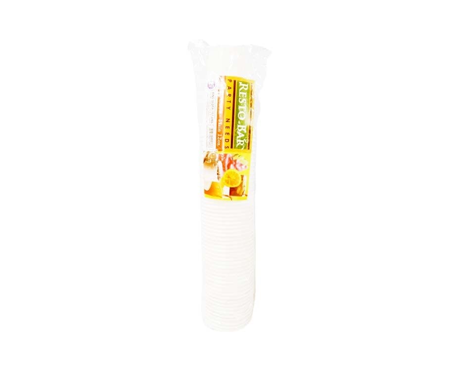 Resto Bar Party Needs Paper Cups Plain (12oz) 50 Pieces