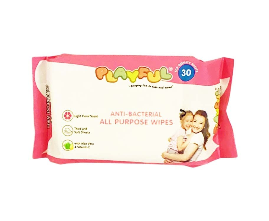 Playful Anti-Bacterial All Purpose Wipes 30 Top Quality Sheets
