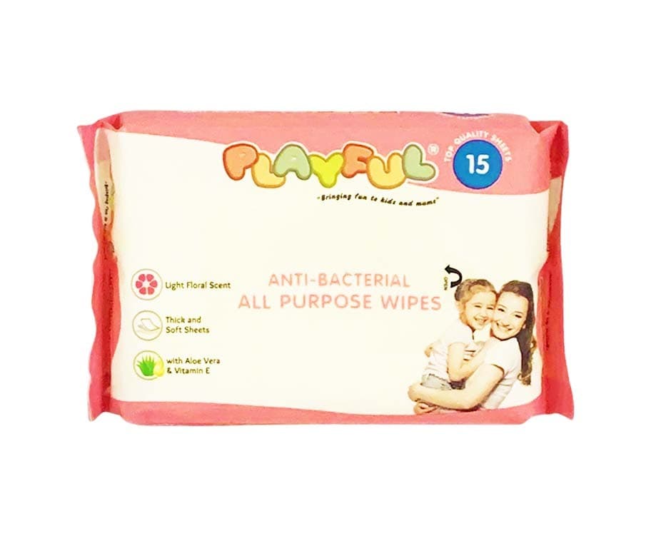 Playful Anti-Bacterial All Purpose Wipes 15 Wipes