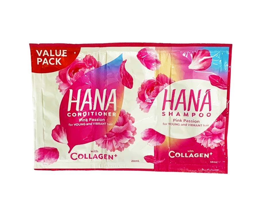 Hana Conditioner Pink Passion with Collagen 20mL + Hana Shampoo Pink Passion with Collagen 14mL