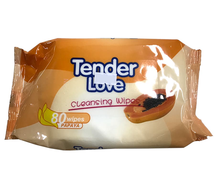 Tender Love Cleansing Wipes Papaya 80 Wipes