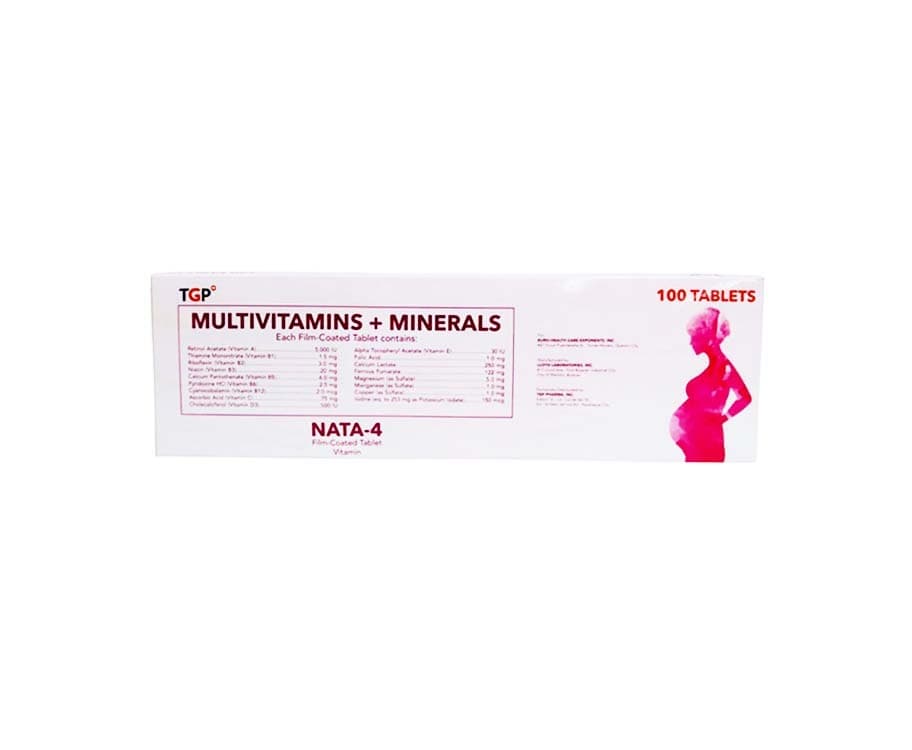 TGP Multivitamins + Minerals Nata-4 Vitamin Film-Coated 100 Tablets