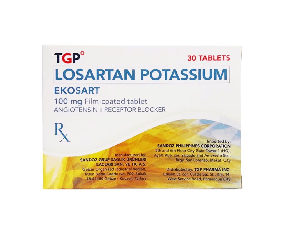 TGP Losartan Potassium Ekosart 100mg Film-Coated 30 Tablets