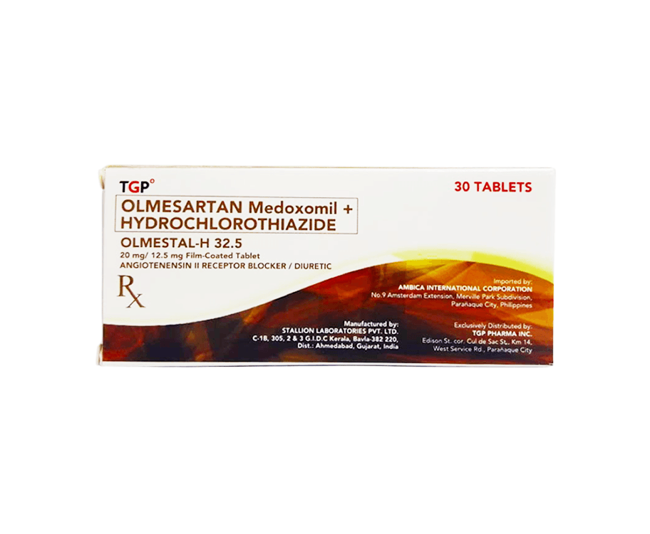 TGP Olmesartan Medoxomil + Hydrochlorothiazide Olmestal-H 20mg/ 12.5mg Film-Coated 30 Tablets