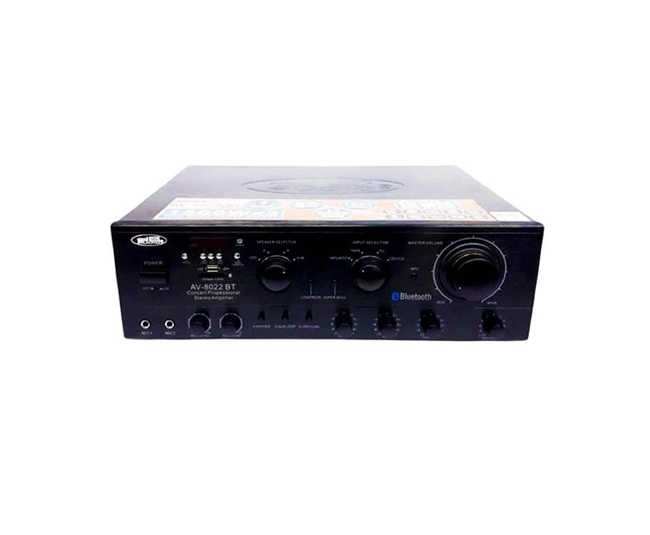 DB Audio AV-8022 BT Amplifier 43.7cm x 13.2cm x 33.2cm