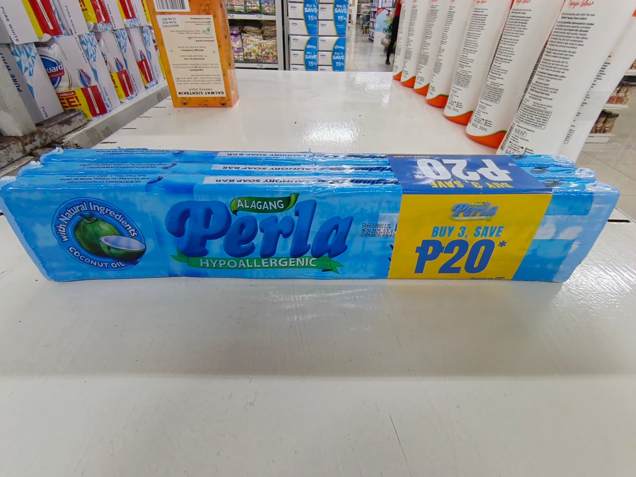 Perla Hypoallergenic Laundry Soap Bar Blue (4 Packs x 95g)