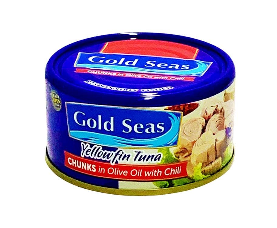 Gold Seas Yellowfin Tuna Chunks in Olive Oil with Chili 185g