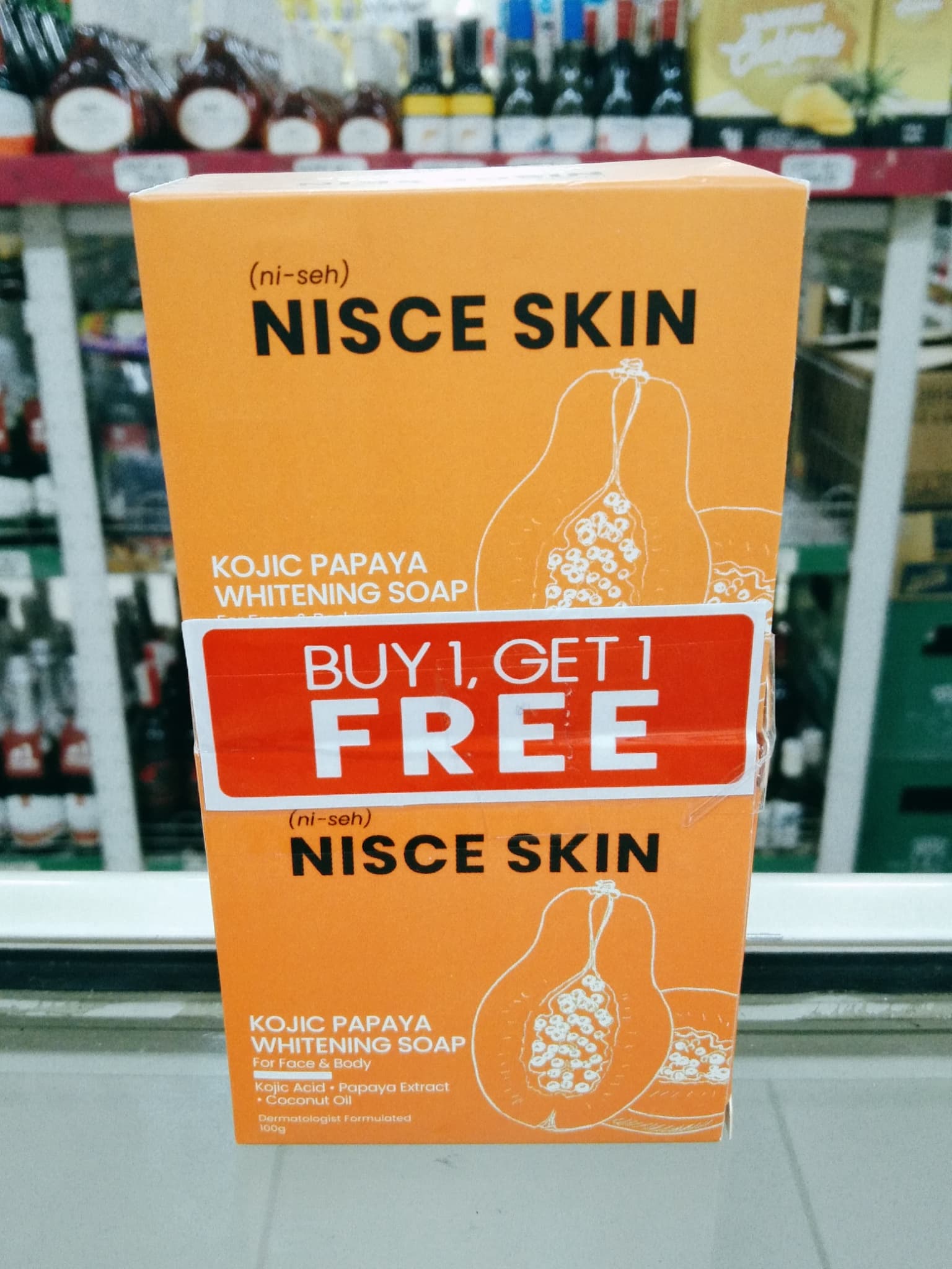 Nisce Skin Kojic Papaya Whitening Soap (2 Soap x 100g)