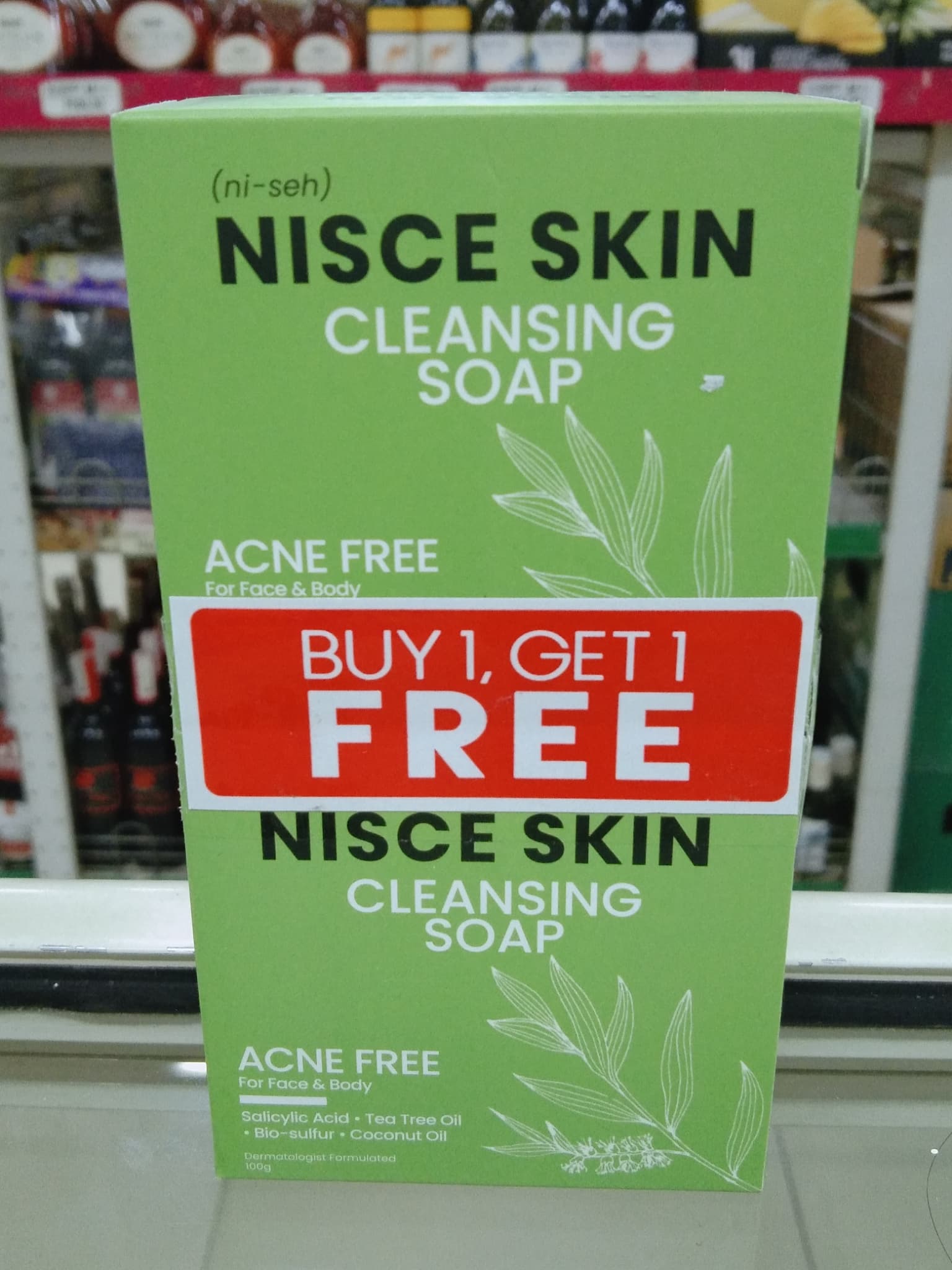 Nisce Skin Cleansing Soap Acne Free (2 Soap x 100g) Buy 1 Get 1 Free