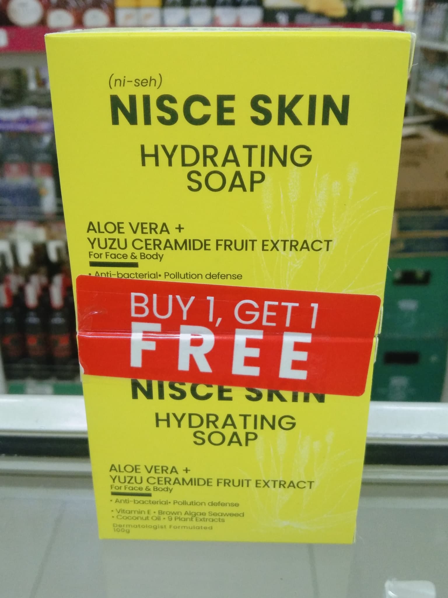 Nisce Skin Hydrating Soap Aloe Vera + Yuzu Veramide Fruit Extract (2 Soap x 100g) Buy 1 Get 1 Free