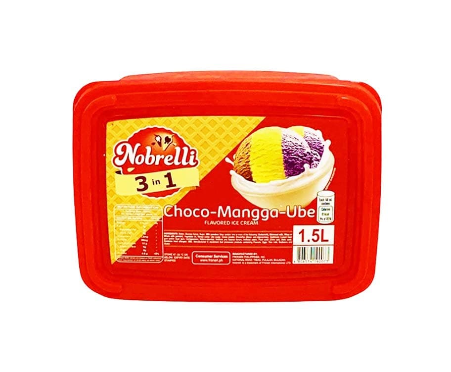 Nobrelli 3-in-1 Choco-Mangga-Ube Flavored Ice Cream 1.5L