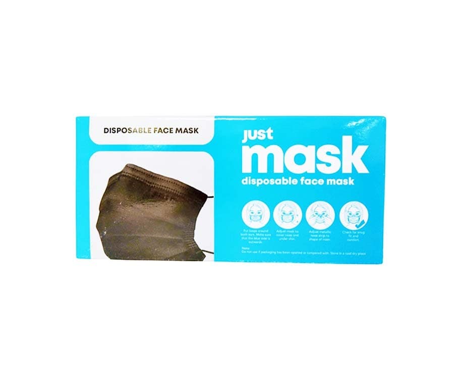 Just Mask Disposable Face Mask Black 50 Pieces