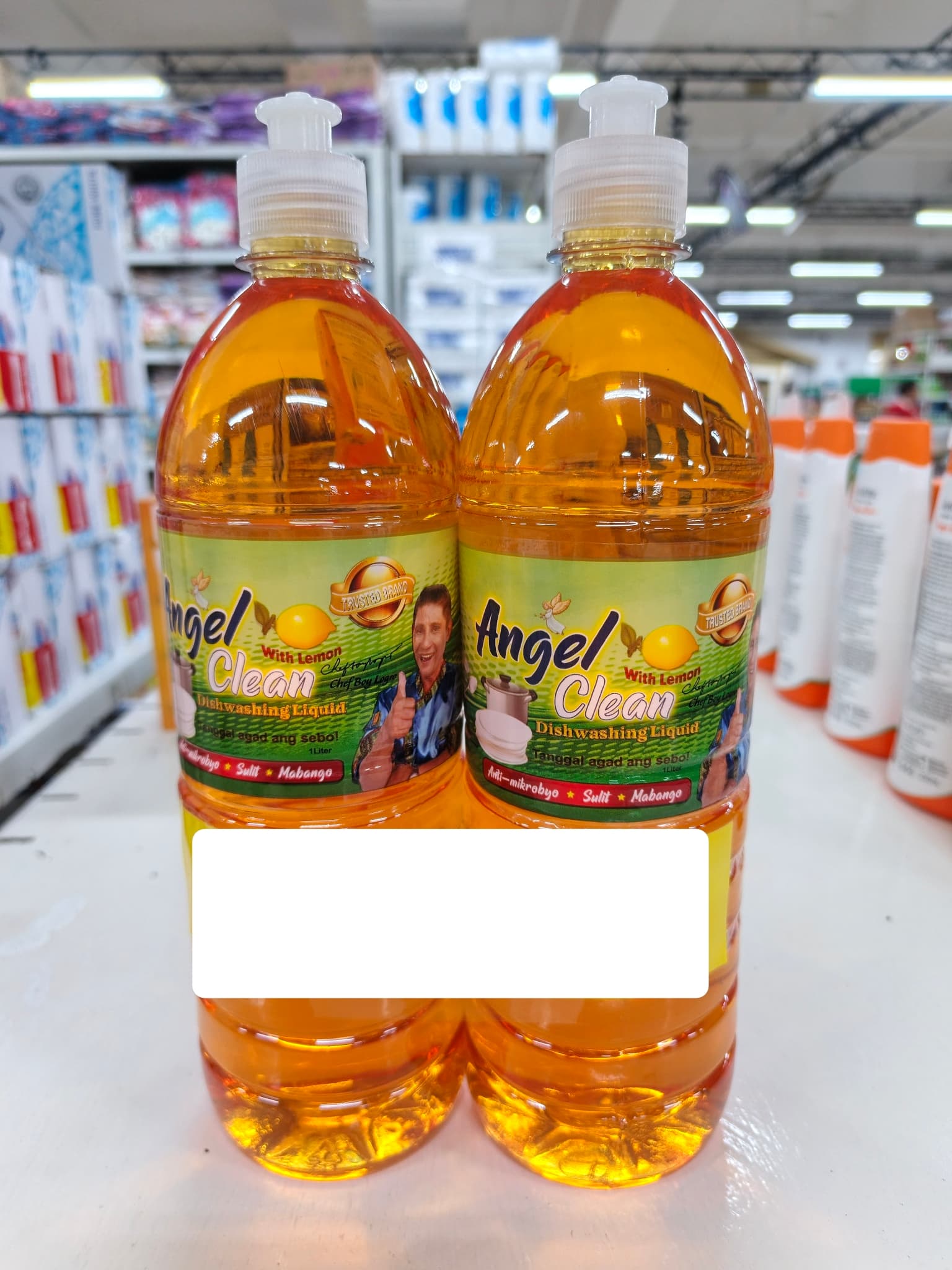 Angel Clean with Lemon Dishwashing Liquid Twin Pack (2 Bottles x 1L)