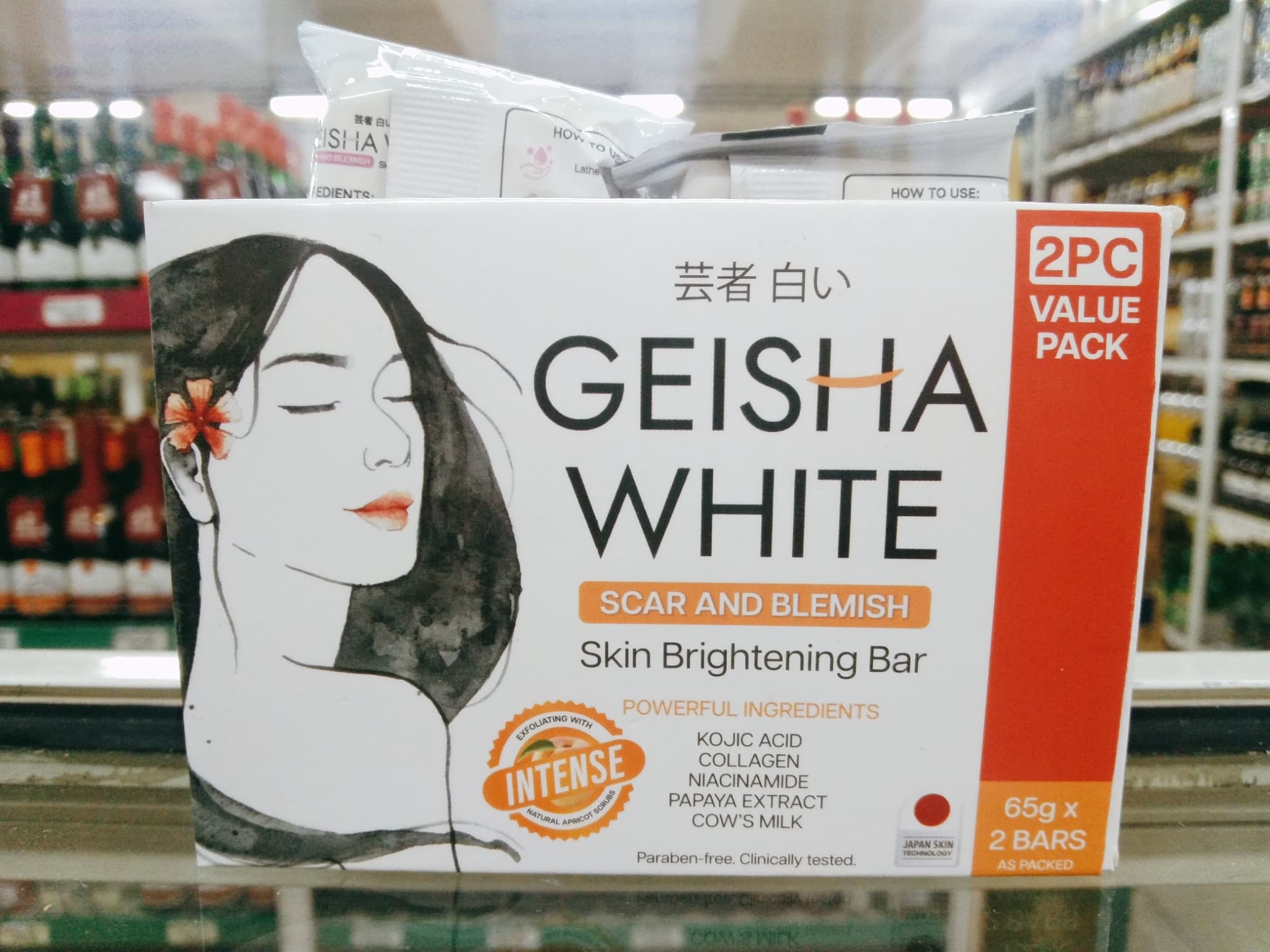 Geisha White Intense Scar and Blemish Skin Brightening Bar (2 Bars x 65g)