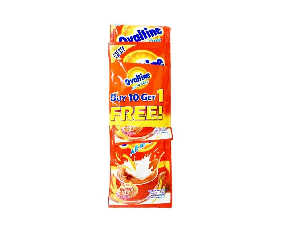 Ovaltine All-in-One Ready Mixed Malt Choco Beverage (10+1 Packs x 20g)