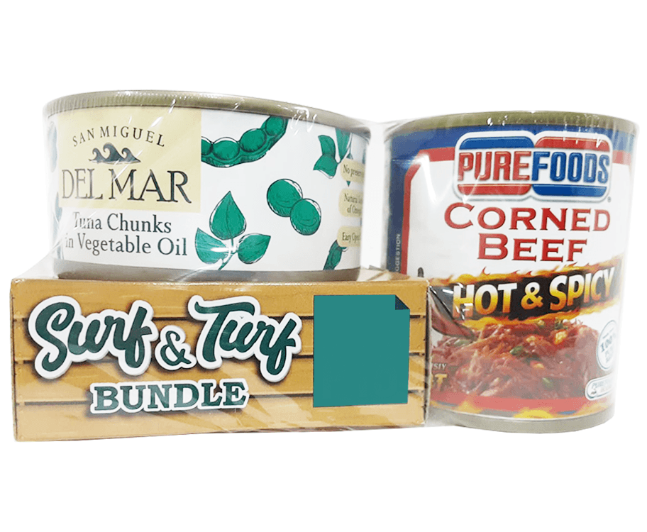 Surf & Turf Bundle San Miguel Del Mar Tuna Chunks in Vegetable Oil 185g + Purefoods Corned Beef Hot & Spicy 210g