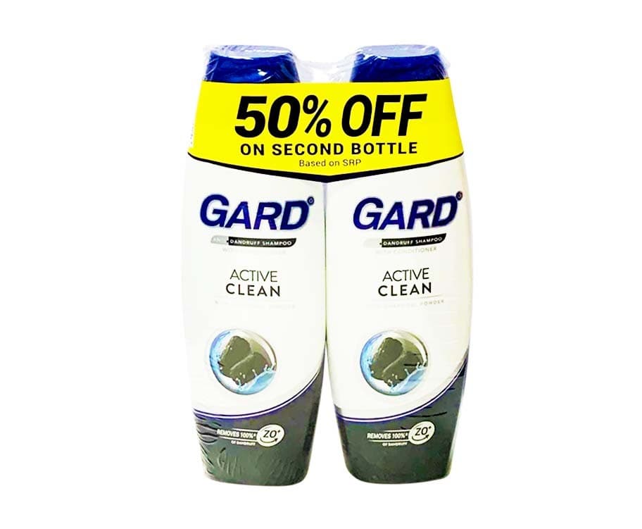 Gard Anti-Dandruff Shampoo with Conditioner Active Clean with Charcoal Powder (2 Packs x 180mL)