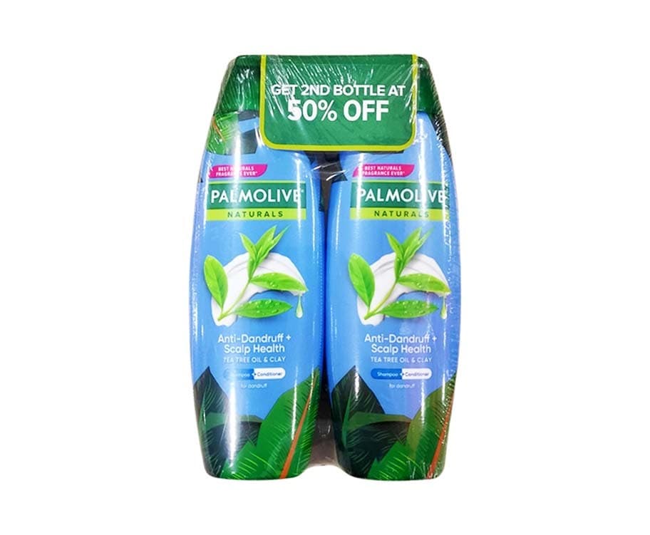 Palmolive Anti-Dandruff Scalp Health Shampoo & Conditioner Tea Tree Oil & Clay (2 Packs x 180mL)