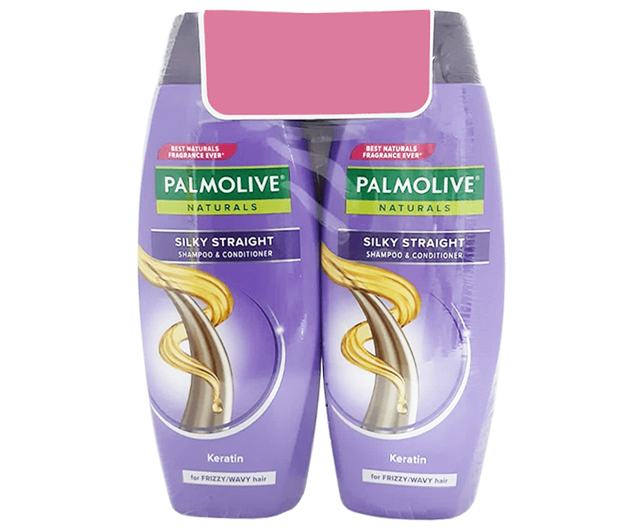 Palmolive Naturals Silky Straight Shampoo & Conditioner Keratin (2 Packs x 400mL)