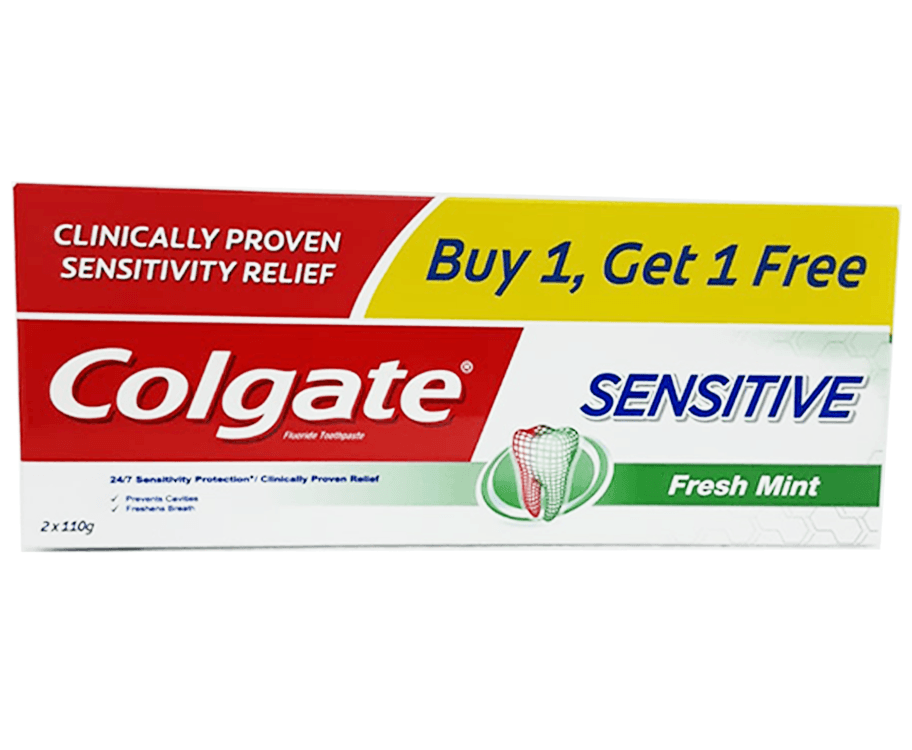 Colgate Fluoride Toothpaste Sensitive Fresh Mint (2 Packs x 110g)