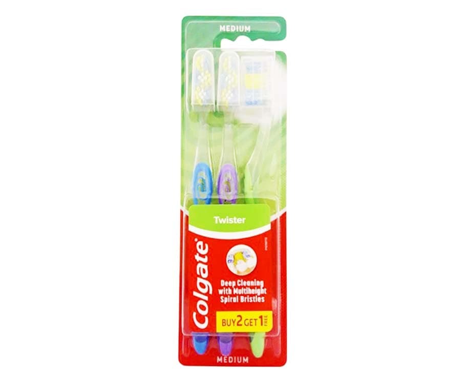 Colgate Twister Deep Cleaning with Multiheight Spiral Bristles Medium Buy 2 Get 1 Free
