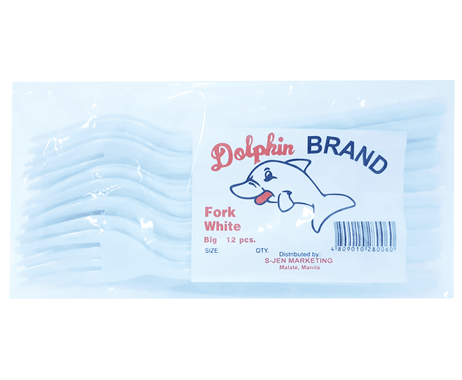 Dolphin Brand Fork White Big 12 Pieces