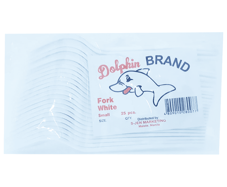 Dolphin Brand Fork White Small 25 Pieces