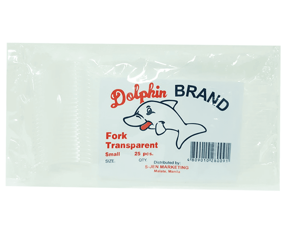 Dolphin Brand Fork Transparent Small 25 Pieces