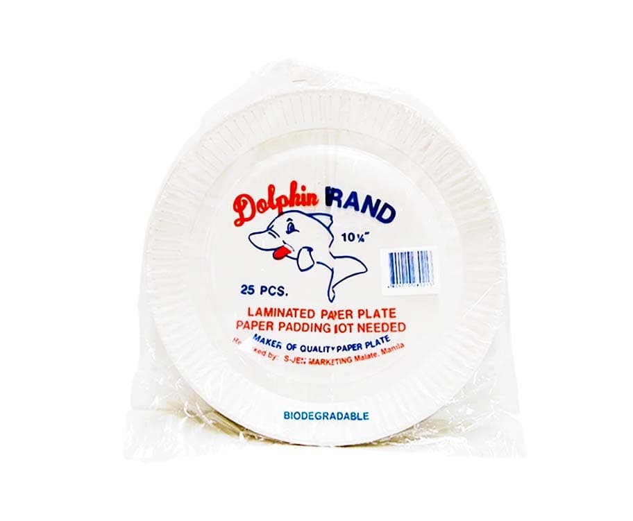 Dolphin Brand Laminated Paper Plate 10 1/4" 25 Pieces