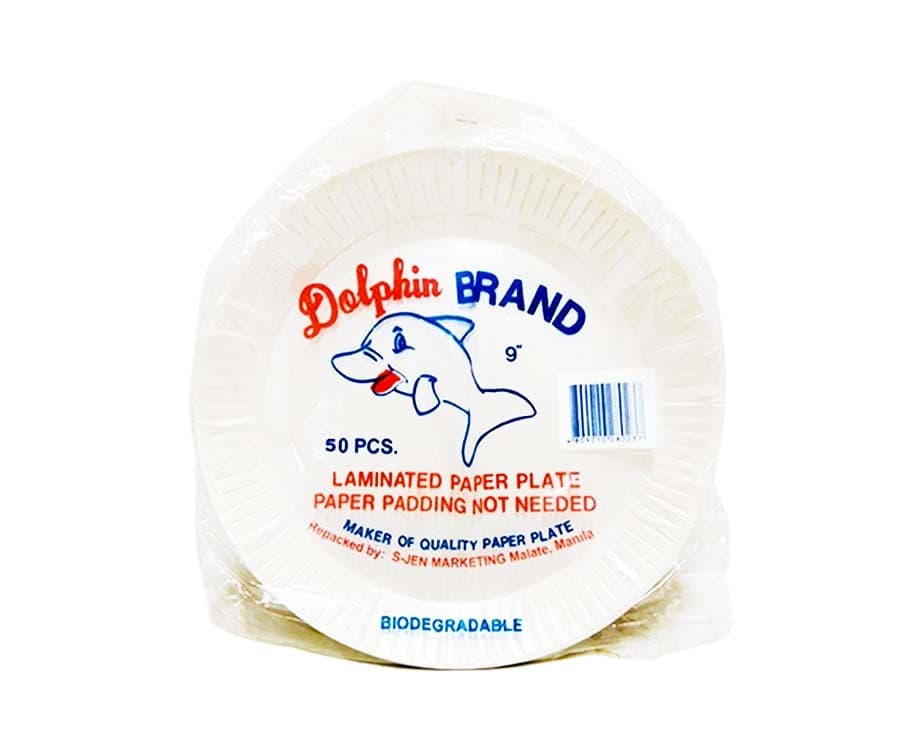 Dolphin Brand Laminated Paper Plate 9" 50 Pieces
