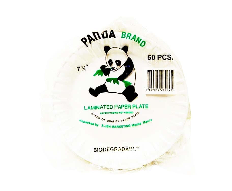 Panda Brand Laminated Paper Plate 7 1/4" 50 Pieces