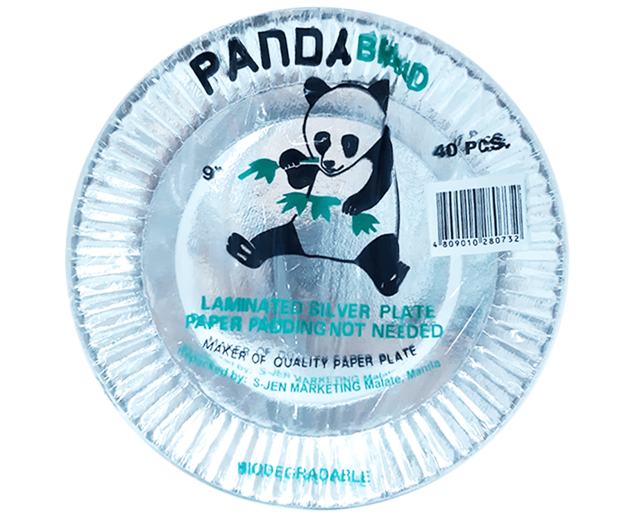 Panda Brand Laminated Silver Plate 9 Inches 40 Pieces