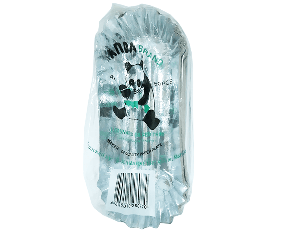 Panda Brand Laminated Silver Tray 4x7 50 Pieces