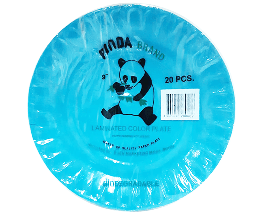 Panda Brand Laminated Color Plate 9 Inches 20 Pieces