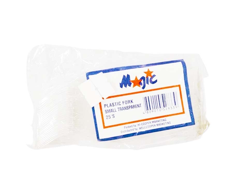 Magic Plastic Fork Small Transparent 25 Pieces
